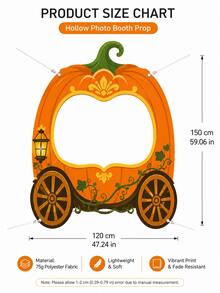 1pc Vintage Pumpkin Carriage Wagon Wheel Fall Photo Booth Frame - Reusable Hanging Selfie Backdrop For Pumpkin Patch, Thanksgiving Farm Party, Autumn Harvest Festival & Cozy Family Photo Fun - A - View 11