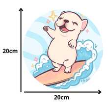 Sublimated Desk Mouse Pad With Puppy And Waves Design - Round - View 2
