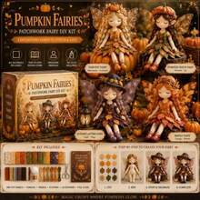 4pcs Full Set Fabric Fairy Doll Material Kit, Standard Size No-Cut Patchwork Fairy Doll Set, Forest Fairy Tale Style, Multi-Color Ocean Pumpkin Floral Butterfly Embroidery 3D Wings, With Tutorial, Needle, Thread, Stuffing, Complete Sewing Gift Box - Multicolor - View 11