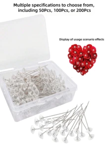 100Pcs Rhinestone Flower Stamens, Decoration For Weddings, Flowers For Valentine's Day, Suitable For Valentine's Day, Mother's Day, Graduation Season, Back To School Season, Birthday Parties And Other Flower Decorations - Multicolor - View 1