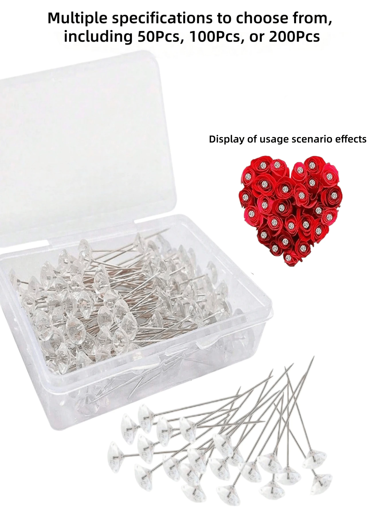 100Pcs Rhinestone Flower Stamens, Decoration For Weddings, Flowers For Valentine's Day, Suitable For Valentine's Day, Mother's Day, Graduation Season, Back To School Season, Birthday Parties And Other Flower Decorations - Multicolor - View 1