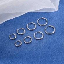 4 Pairs High Quality Stainless Steel Earrings, Hypoallergenic, Minimalist Elegant, Fashion Jewelry Accessories, Suitable For Daily Wear And Parties, Gift For Her - Silvery-4pairs - View 8