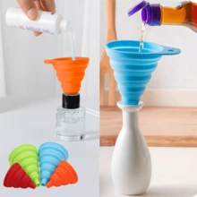 4pcs Portable Folding Silicone Funnel Set, Collapsible Kitchen Funnels, Large And Small, Leak-Proof Liquid Transfer Water Bottle Filling, Travel Camping Dorm Office Practical Tools, Graduation Back To School Gift - View 9