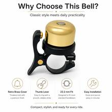 1pc Gold Bicycle Bell, Exquisite Compact Classic Manual Trigger Bell For Mountain And Road Bikes - Gold - View 7