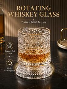 Gelas Wiski Putar 10oz, Gelas bergaya "Old Fashioned" yang dapat berputar, dirancang untuk wiski Scotch; Cocok untuk bar, pesta, penggunaan di rumah, dan sebagai hadiah. Dilengkapi dengan lapisan premium seperti kristal dan desain putar yang tahan tumpah; Dapat juga digunakan untuk bir. - MultiWarna - View 6