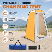 Portable Outdoor Changing Tent 1.2 X 1.2 X 1.85m Private Shower Tent, With Zipper Door, Support Poles, Ground Stakes And Storage Bag, Suitable For Camping, Beach, Poolside - A - View 3