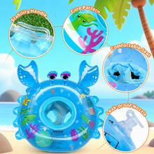 Baby Inflatable Crab Swim Ring With Seat And Handles, Summer Pool Beach Water Toy For Infants And Toddlers - Multicolor - View 3