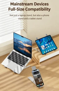 HPRT HP ZJ20 Laptop Stand, Portable Aluminum Alloy Vertical Laptop Riser And Cooling Stand - View 7