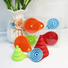 4pcs Portable Folding Silicone Funnel Set, Collapsible Kitchen Funnels, Large And Small, Leak-Proof Liquid Transfer Water Bottle Filling, Travel Camping Dorm Office Practical Tools, Graduation Back To School Gift - View 7