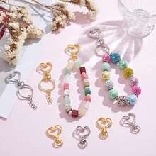 30/60/90pcs Heart-Shaped Keychain Swivel Clasp Hook Set, Split Key Ring Chain And Jump Ring Bulk Keychain Lanyard, DIY Keychain Making Kit, DIY Keychain Wallet Bag Pendant Accessories Craft Supplies - Heart-shaped Clasp Chain Small Loop - View 5