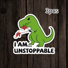 1/3/5入防水乙烯基貼紙，I Am Unstoppable 趣味綠色霸王龍抓手恐龍貼紙，自黏式迷因貼紙，適用於筆電、汽車、水壺、頭盔，適合兒童、青少年、成人的創意幽默禮物 - A - 查看 11