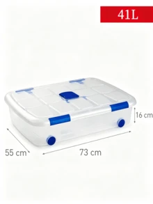 2 piezas Cajas de almacenamiento de gran capacidad de 86L con ruedas, diseño apilable, resistentes y duraderas, ahorran espacio, con tapas de cierre de , disponibles en múltiples tamaños, adecuadas para el hogar, salas de almacenamiento, oficinas, garajes, cajas de almacenamiento de herramientas transparentes - Especificaciones múltiples - Ver 17
