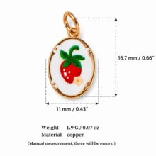1pc Exquisite Pastoral Style, 14k Gold Plated Copper Material, Gold Edge Printed Pendant, Suitable For Women's DIY Jewelry - Multicolor - View 18