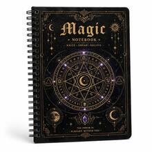 Magic Vintage Dark Gold Hexagram Magic Circle A5 Metal Spiral Notebook, Suitable For Tarot Inspiration Recording, Occult Journaling, Fantasy Novel Material Excerpts, Student Classroom Notes, Gothic Home Desk Decor, Halloween Themed Gifts, Niche Creative Collection, Offline Subculture Community Events - A5 - View 5
