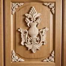 5pcs Solid Wood Carving Decals And Corner Flowers, Home Decorations, Suitable For Cabinets, Doors And Windows, Furniture, Background Walls, Porches, Offices And Other Decorations, Holiday Decorations, DIY Decorations. - Multicolor - View 4