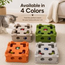 Interactive Felt Cat Toy Box With 3 Random Color Bell Balls, Square Puzzle Game Box For Indoor Cats, Paw-Chasing Toy, Enrichment Activity Toy, Durable Felt Hide-And-Seek Toy For Cats And Kittens - Multicolor - View 7