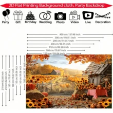 1pc Autumn Farm Harvest Pumpkin & Sunflower Theme Banner, Polyester Material, Suitable For Wedding, Thanksgiving Party, Autumn Harvest Gathering, Autumn Decoration, Birthday, Indoor/Outdoor Decoration, Home Decor, Garden Decor, Universal Theme - A - View 3