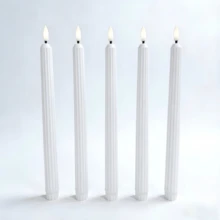6pcs Flameless Taper Candles, Realistic Flickering Flame, Durable ABS Material, Suitable For Home Decor, Wedding And Holiday Decoration - Flameless LED Taper Candles - View 9