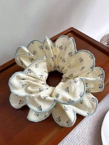 1pc Women's Floral Sweet Fashion Casual Flower Lace Hair Tie Suitable For Daily Wear - Beige - View 4
