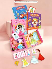 Magnetic Dress-Up Puzzle Toy, Educational Fun Game For Kids, Character Role Play Face Swap Transportation Princess Dress-Up Scene, Magnetic Dress-Up Puzzle Toy, Educational Fun Game For Kids, Character Profession Transportation Princess Dress-Up Scene, Travel-Friendly, Suitable For 3-6 Years Old Boys And Girls Christmas Gift, Halloween Gift, Holiday Gift - Multicolor - View 8