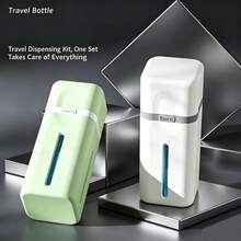 Garrafas Dispensadoras de Viagem 4 em 1 com Bomba para Cuidados de Pele, Loção, Champô, Gel de Banho e Perfume, Conjunto de Artigos de Toalete, Essencial de Viagem, Regresso às Aulas, Presente de Férias e Mais - Ver 2