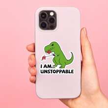 1/3/5入防水乙烯基貼紙，I Am Unstoppable 趣味綠色霸王龍抓手恐龍貼紙，自黏式迷因貼紙，適用於筆電、汽車、水壺、頭盔，適合兒童、青少年、成人的創意幽默禮物 - A - 查看 6