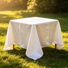 1 Piece Elegant Rectangular Satin Tablecloth - Smooth Washable Fabric For Weddings, Parties, Banquets | Decorative Silk-Textured Table Cover - White, Luxury Dining, Event Decor, Home, Restaurant (Multiple Sizes Available) - White - View 8