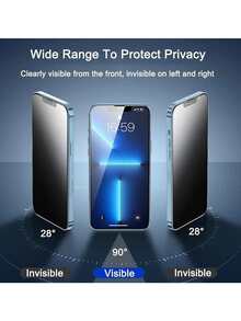 Yezodawee 4pcs Matte Anti-Peeping Ceramic Screen Protector, Compatible With Phone 17 Pro [6.3 Inch], Flexible Matte Anti-Peeping Ceramic Film, Full Coverage, Anti-Fingerprint, Anti-Drop, Anti-Glare, Compatible With Phone 17 Pro Max/17 Air/17/16E/16 Pro - Black - View 3