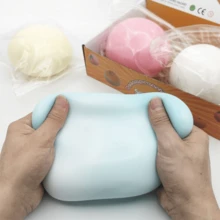 1/4件 10cm 特大號熔岩起司捏捏樂，巨型大福壓力球，黏土質感慢回彈麻糬指尖玩具，緩解焦慮感官玩具，生日與復活節完美禮物 - 彩色 - 查看 3
