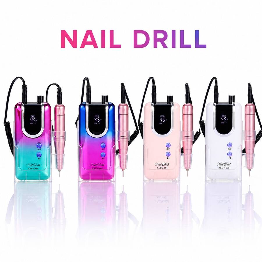 45000 RPM Electric Nail Drill With LCD Screen, Rechargeable, Suitable For Gel Nail Polishing, Perfect For Home Use Or Nail Salon - Multicolor - View 1