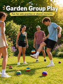 Handmade Crochet Bean Bag Set, Rainbow Yarn Bean Bags, Outdoor Lawn And Garden Game Toys, Portable Bean Bag Balls, Suitable For Solo Practice, Group Games, Backyard Picnics, Parties And Travel Fun - Multicolor - View 9