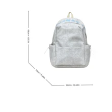 LECEY Mochila portátil de gran capacidad con patrón de letras para mujer - Blanco - Ver 7