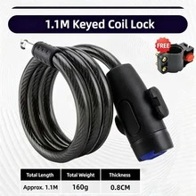 33.46 Inch Heavy Duty Motorcycle/Bicycle Chain Lock, Metal Anti-Theft Lock With 2 Keys, Reinforced Bike Lock Accessory - Black - View 13
