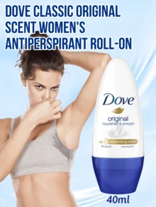 Dove Classic 原味女用止汗滾珠 40ml，48小時吸汗微鹽配方，持久清新乾爽不黏膩，便攜 0% 酒精，保濕乳霜腋下護理，除味控汗，適合日常、夏季、健身房及敏感肌 - 經典原味40ml - 查看 12