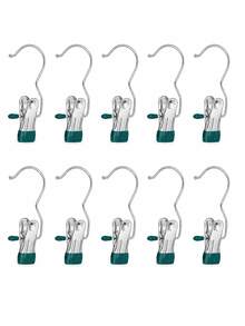 OBOVAY 10/20/30/40/50pcs Stainless Steel Clothes Clips, Stainless Steel Pants Hanger Clips With Hooks, Rust-Proof Space-Saving Hanger Clips, Suitable For Jeans, Pants, Skirts, Boots, Closet Organization, Dorm Laundry And Travel Drying Storage - Multicolor - View 22
