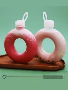 OBOVAY Botella de agua con forma de donut, taza de viaje linda a prueba de fugas de 500ml, taza de té con leche con pulsera, con anillo de asa, botella de agua deportiva a prueba de caídas, adecuada para escuela, gimnasio, deportes y actividades al aire libre, se puede dar como regalo - Multicolor - Ver 10