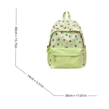 LECEY Mochila de gran capacidad con estampado de rayas y dibujos animados - Verde - Ver 7