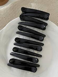 20/10 piezas de pinzas para el cabello de plástico negro minimalista de punta larga, pinzas para el cabello de salón, adecuadas para flequillo y diseño de peinado, accesorios para el cabello de mujer, accesorios, accesorios para mujer, accesorios para el cabello, accesorios para el cabello, herramientas de peinado, accesorios de belleza, accesorios para el cabello rizado de mujer, otoño, viaje, herramientas de peinado, rellenos de calcetines de Navidad de belleza, regalos de Navidad para mujeres - Rosa - Ver 6