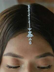 Fashionable And Elegant Hair Accessory, Forehead Decorative Pendant Hair Clip, Bridal Accessory - Silver - View 1
