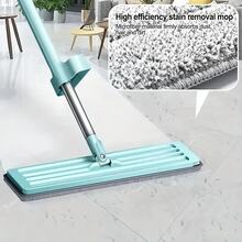 1 Set Hands-Free Flat Mop With 5 Reusable Mop Pads, 360° Rotating Head, Dry And Wet Use, Suitable For Living Room, Bathroom, Kitchen Tile And Wood Floor Dusting Mop, Cleaning Tool, Back To School Supplies, Dusting Tool - View 5