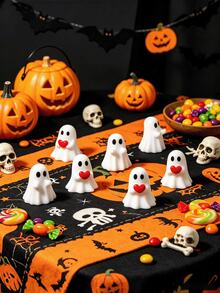 24 piezas Decoraciones de Fantasmas de Halloween, Decoración de Fantasmas Lindos en Blanco y Negro, Decoraciones Multifuncionales Adecuadas para Bodas y Fiestas de Cumpleaños, Decoraciones Creativas que Mejoran la Atmósfera Festiva, Adornos Decorativos de Halloween - Ver 7