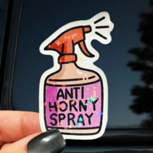 ANTI SPRAY Funny Sticker, Quirky Mood Personalized Decorative Sticker, Waterproof Vinyl Sticker - Durable Matte Surface, Self-Adhesive Bumper Sticker, Suitable For Cars, Windows, Laptops, Trucks, Water Bottles - Multi-Functional Durable Design, Car Sticker - Vinyl - View 1
