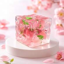 透明桃色葡萄花方塊派對小禮品，果凍感冰塊造型裝飾擺件，適合生日派對回禮、禮品袋填充物、桌面裝飾與拍照道具 - 多色 - 查看 10