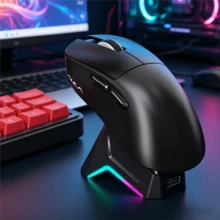 Mouse Gaming Nirkabel AULA SC610 Ringan, Pengisian Daya Magnetik, Lampu Latar RGB, 12K DPI, Sensor PAW3311, 6 Tombol yang Dapat Diprogram, Kompatibel dengan PC, Laptop, dan Mac - View 2