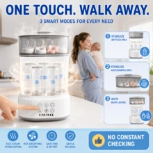 Hauture Baby Bottle Sterilizer And Dryer, Electric Steam Sterilization With Large Capacity For Glass & Plastic Bottles, Auto Shut-Off, Great Baby Shower Gift - 查看 6