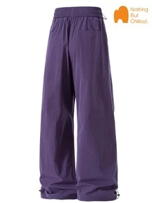 NBCT 女款抽繩戶外登山褲，可調節束口褲腳登山長褲，露營攀岩通勤通用多色山系休閒褲 - 紫色 - 查看 4