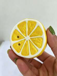 2件組可愛檸檬造型陶瓷鹽與胡椒瓶，創意調味料容器，裝飾性廚房桌面擺飾，可補充鹽與胡椒瓶，美學鹽瓶套組，適用於居家、廚房、用餐與派對 - 彩色 - 查看 2