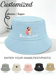 1pc Breathable Bucket Hat, Sun-Protective Customizable With Images Text Names Logos For Men And Women - Multicolor - View 10