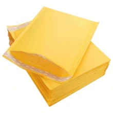 2/5/10/20pcs Yellow Kraft Bubble Mailers, Self Seal Padded Envelopes, Waterproof Shockproof Shipping Bags For Small Business - Yellow - View 4