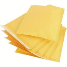 2/5/10/20pcs Yellow Kraft Bubble Mailers, Self Seal Padded Envelopes, Waterproof Shockproof Shipping Bags For Small Business - Yellow - View 6